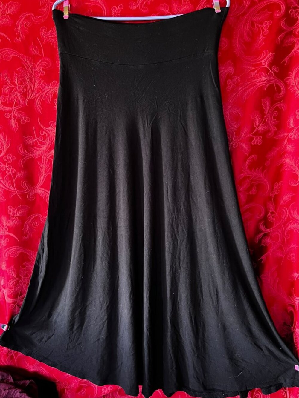 INC International Concepts Black Knit Flowy Maxi Skirt Size Small
